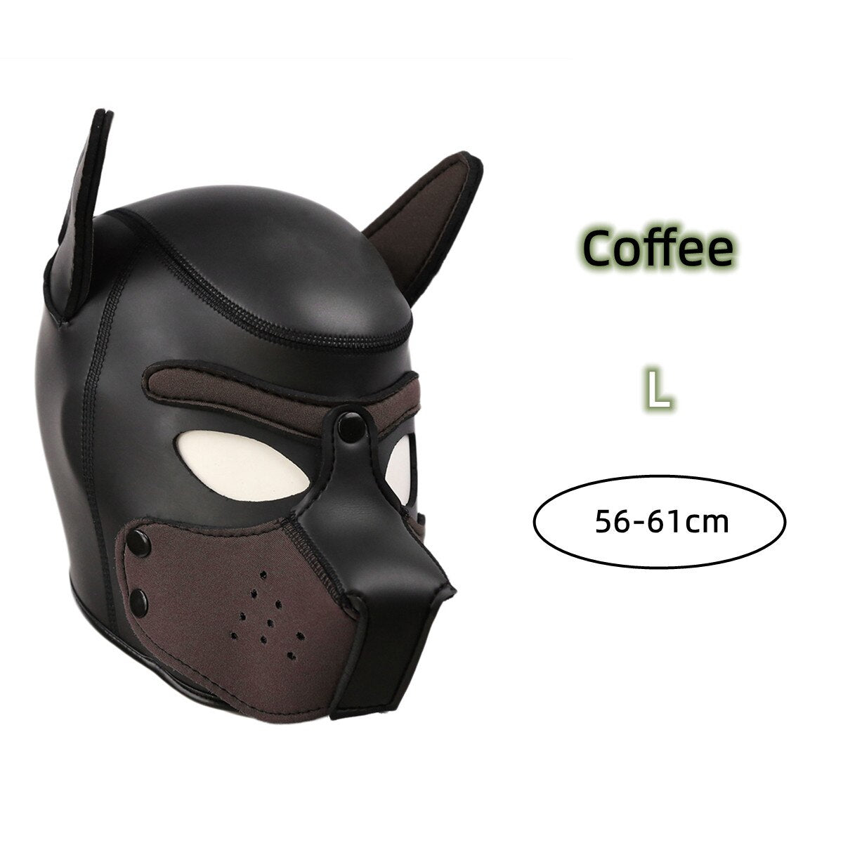 XL Code Brand New Increase Large Size Puppy Cosplay Padded Rubber Full Head Hood Mask with Ears for Men Women Dog Role Play