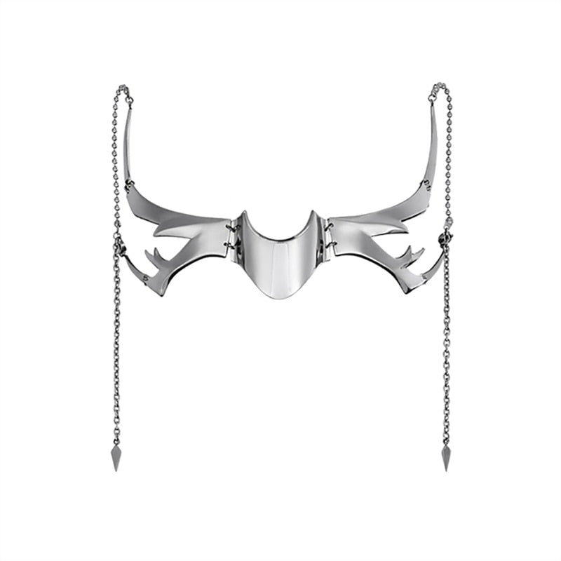 Fashion Gothic Mask  Cyber Punk Liquid Irregular Silver Color Hollow Women Men Party Individuation Individual Jewelry Accessory
