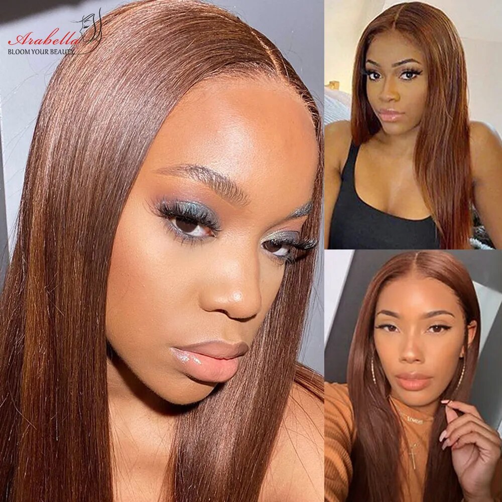 HD Lace Front 13x4 Lace Frontal Wig 100% Human Hair Wigs Arabella Remy Pre Plucked Bleached Knots Wigs For Women Human Hair