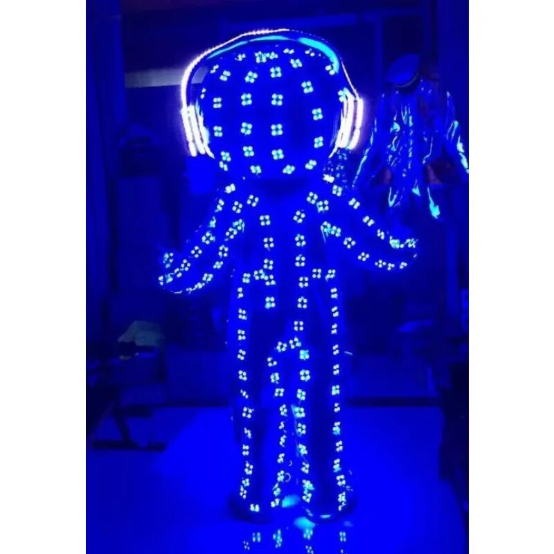 Nightclub DJ Mascot Light Up Robot Clothing Stage Doll Cosplay Glowing Suit Adult LED Suits Luminous Costumes