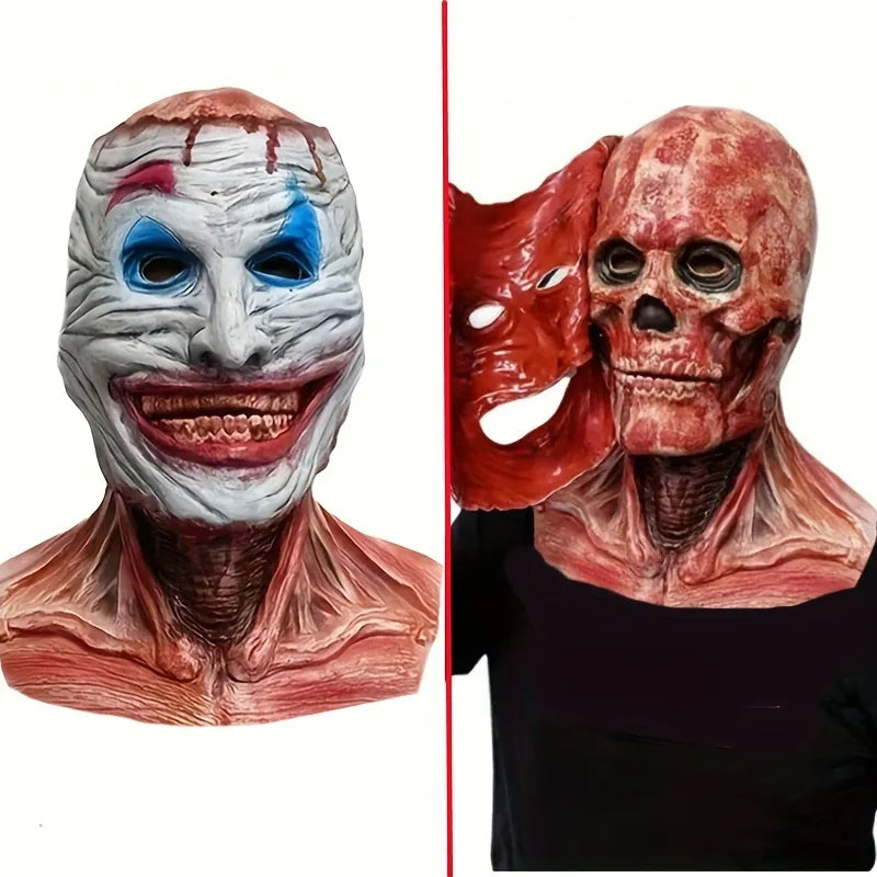 Move mouth Men's Latex Horror Skull Mask For Party Masquerade Costume, Halloween Show Props Funny Men's Face Mask