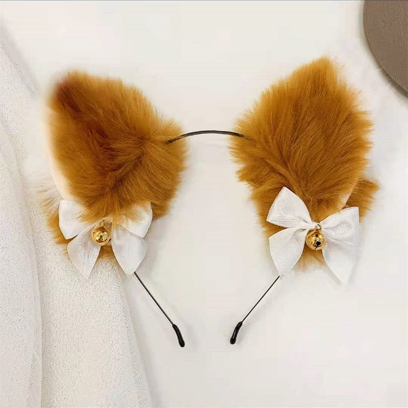 Beautiful Masquerade Halloween Cat Ears Headwear Cosplay Cat Ear Anime Party Costume Bell Headwear Headband Hair Accessories