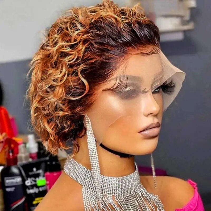 Pixie Cut Wig Human Hair 99J Color Lace Wigs Human Hair Short Bob Human Hair Wigs For Black Women Short Ombre Wig Human Hair