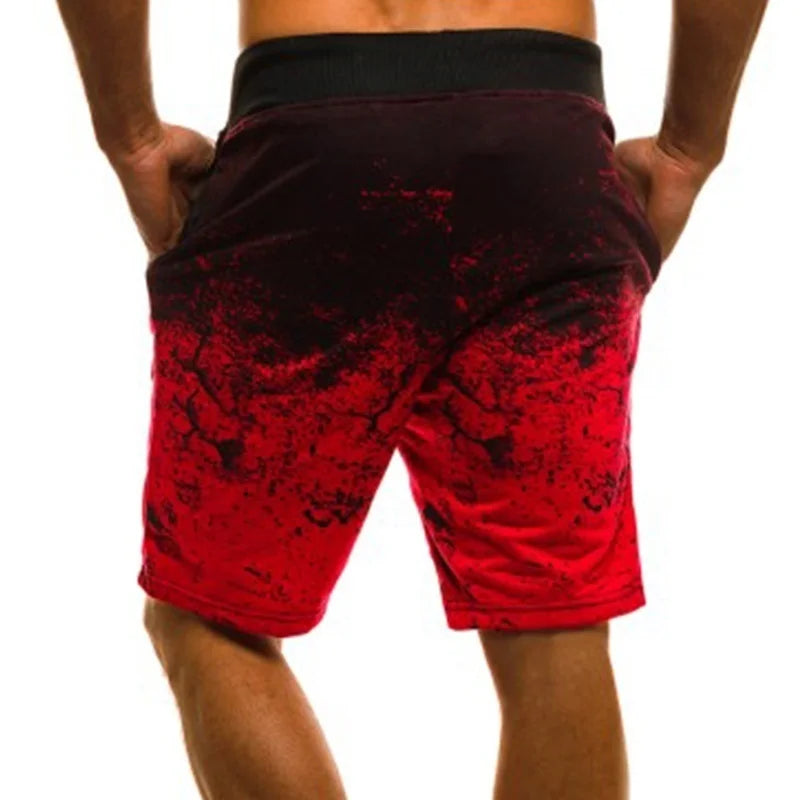 Men Casual Fashion Printed Jogger Shorts-Sweatpants