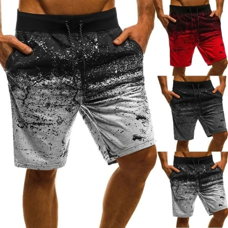 Men Casual Fashion Printed Jogger Shorts-Sweatpants