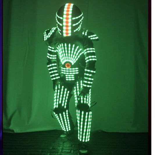 Future led lumious robot suit stage performance light up costume helmet Bar Nightclub Rgb Change color LED Clothing