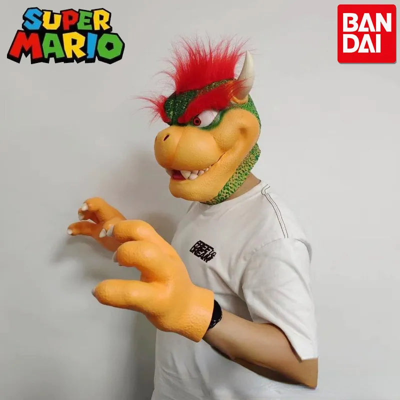 Anime Super Mario Bowser Cosplay Props Latex Face Mask Halloween Party Masks Gloves Props for Adult Costumes Accessories Gifts