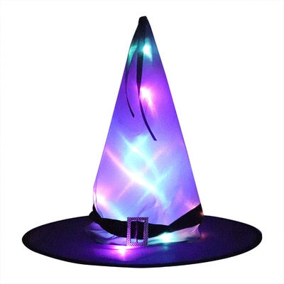New 1PC LED Lights Witch Hats Halloween Costume Cosplay Props Outdoor Tree Hanging Ornament  Party Decor Halloween Decoration