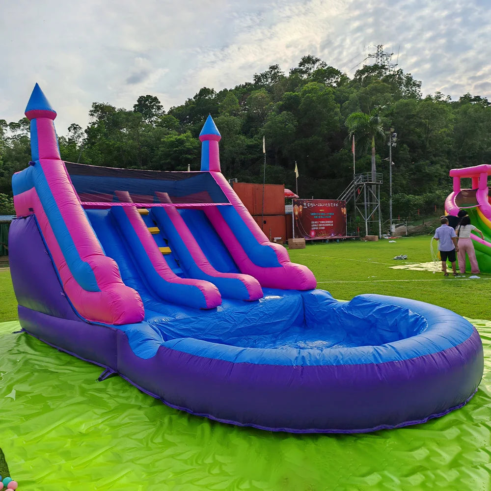 20ft PVC Commercial Inflatable Bounce House Bouncy Castle With Slide Blower For Kids