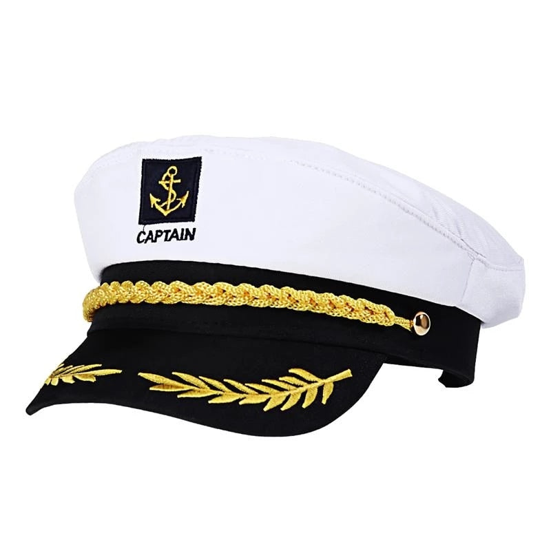 Military Hats Sailor Cap White Captain Navy Marine Caps with Anchor Army Hats For Women Men Child Fancy Cosplay Hat Accessories