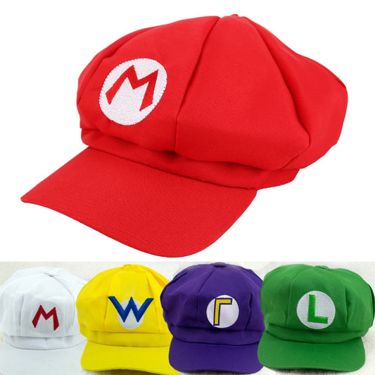 Anime Super Hat Cap Luigi Bros Letter Printed Cosplay Cartoon Baseball Costume for Adult Hats Waluigi Wario Odyssey Cappy 3D Hat