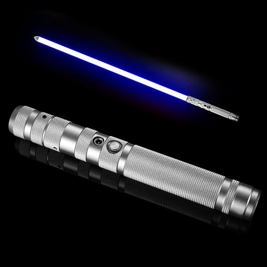 Metal Handle RGB Cosplay Double-edged Lightsaber Laser Sword 14 Colors Change LED Switchable Sound And Light For Boys Girls Gift