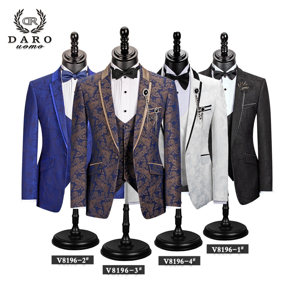 Tuxedo-3 Piece-Black-Gold -White-Royal blue