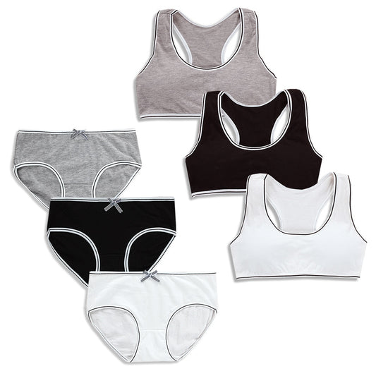 Student Girl Bra Underwear Set Without Steel Ring Cotton Puberty Vest Sports Underwear Teenage Girls Top