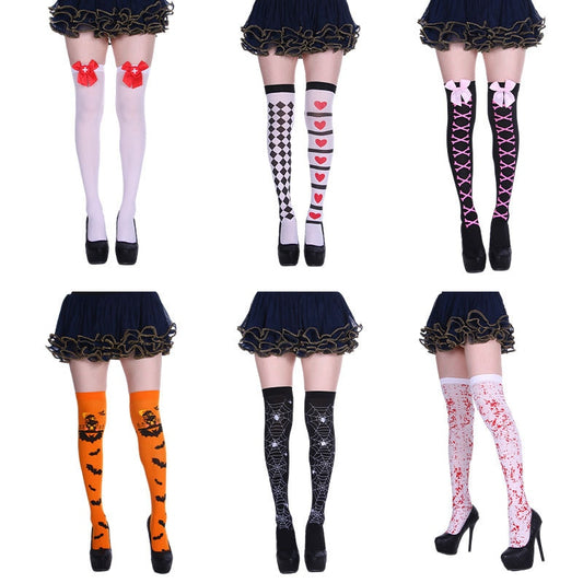 Halloween Party Festival Stockings Festival Dress Up Costumes Props Knee Socks Blood Socks Nurse Socks