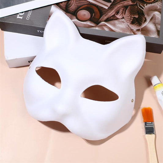 5/1Pcs Japanese Mask Half Face Hand-painted Cat Fox Mask Anime Demon Slayer Masquerade Halloween Festival Cosplay Prop